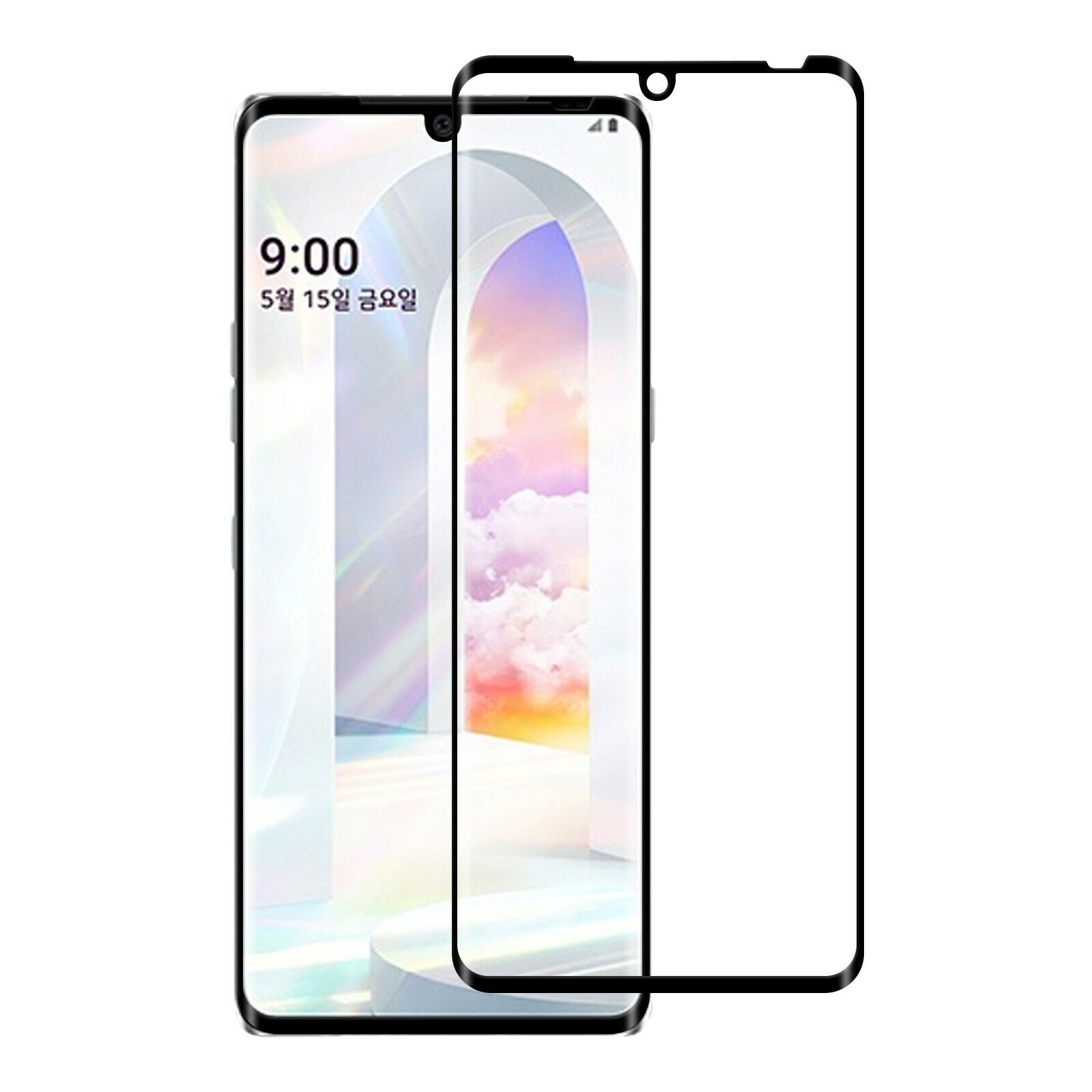 Protecteur d'écran en verre trempé incurvé à couverture complète pour LG Velvet 5G Protecteur d'écran en verre trempé incurvé à couverture complète pour LG Velvet 5G